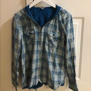 Flannel Zip Up Hoodie